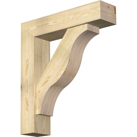 Ekena Millwork Funston Block Rough Sawn Bracket w/ Offset Brace, Douglas Fir, 8"W x 34"D x 38"H BKT0806X34X38FST05RDF